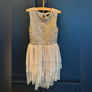 Zunie Gold and Cream Layered Kids Dress